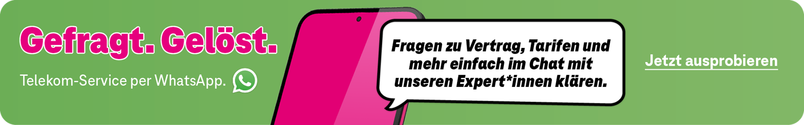 Chat via WhatsApp – unter 015142227878