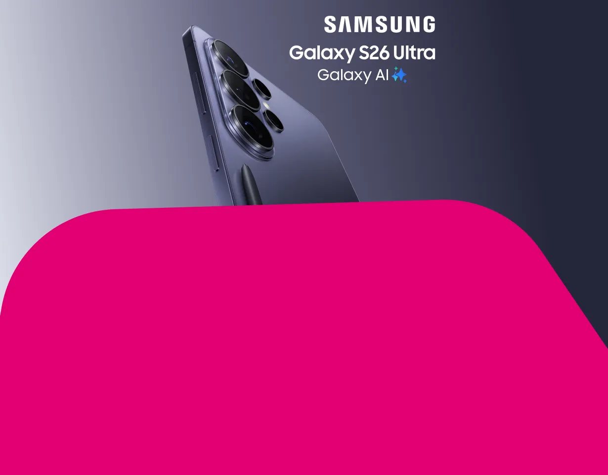 Samsung Galaxy S26 Ultra mit dem Hinweis 2x Speicher-Upgrade und Schriftzug Galaxy AI