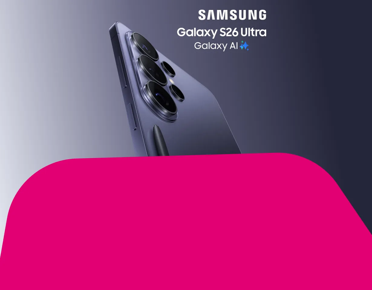 Samsung Galaxy S26 Ultra mit dem Hinweis 2x Speicher-Upgrade und Schriftzug Galaxy AI