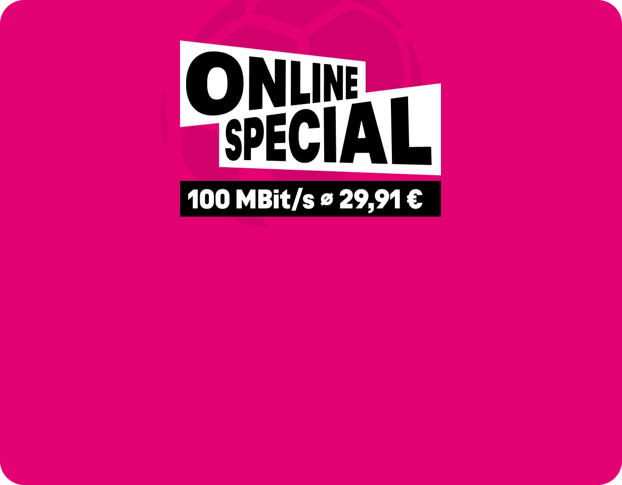 Online-Special: 100 Mbit/s für Ø 29,91 € mtl.