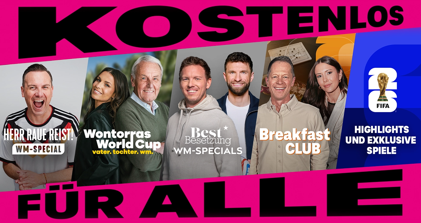 WM Specials zu Formaten wie beispielsweise "Herr Raue reist", "Wontorras World Cup" oder "Bestbesetzung"