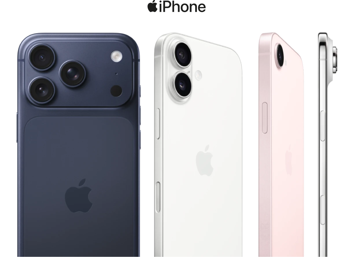 Verschiedene iPhone-Modelle in unterschiedlichen Farben.