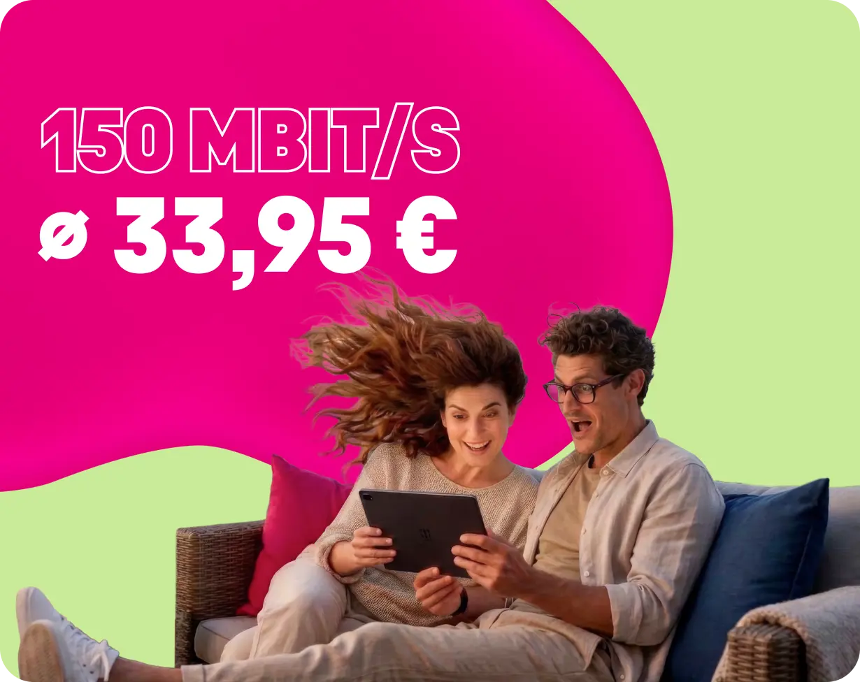 150 MBit/s für ∅ 33,95 € mtl.
