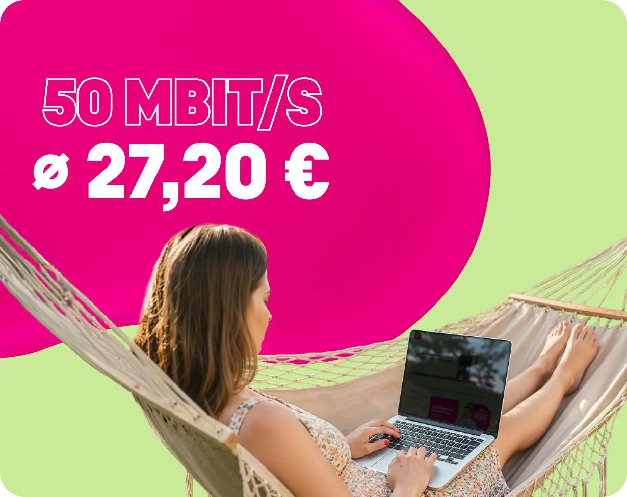 50 MBit/s für ∅ 27,20 € mtl.