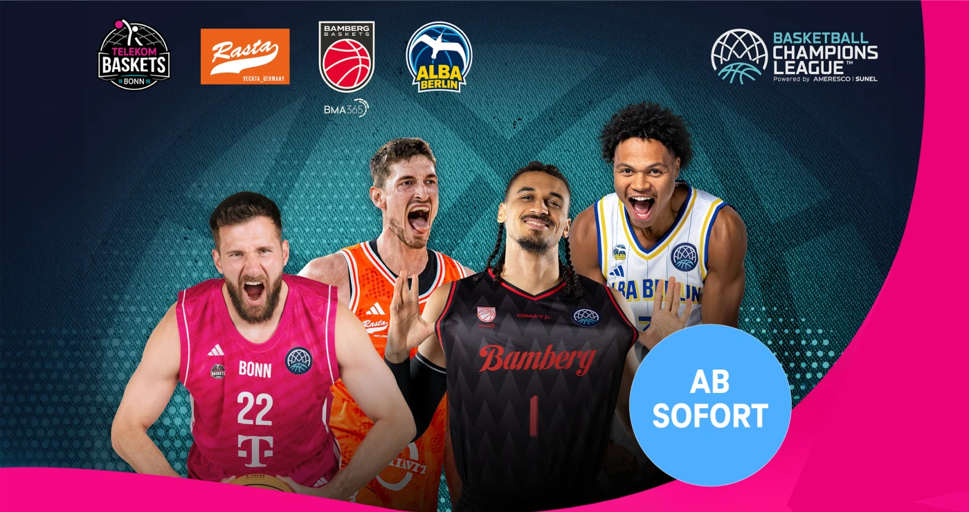Abbildung von vier Profi-Basketball-Spielern