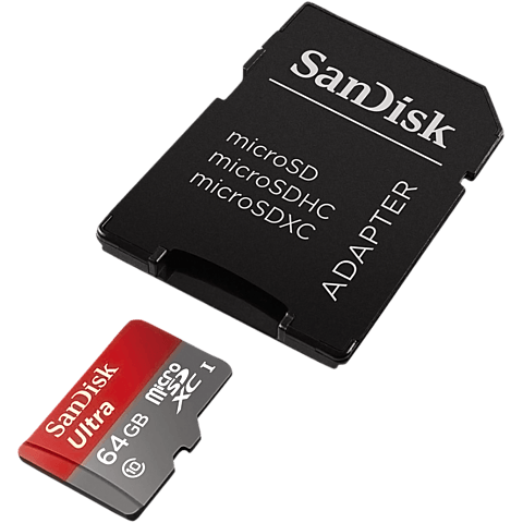 SanDisk microSDHC Card Ultra 64 GB + SD-Adapter 99926288 vorne