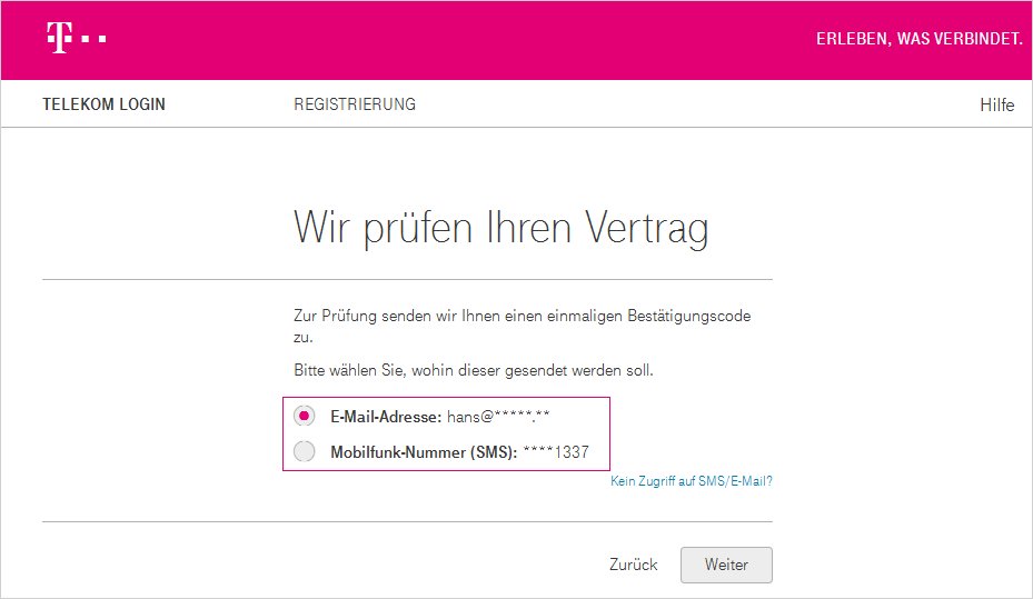 Prüfung per E-Mail