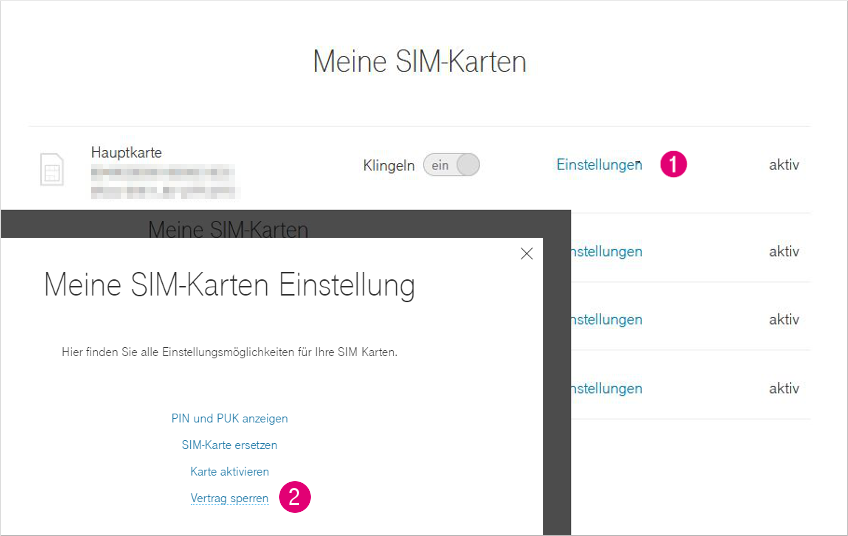 Telekom Sim-Karte sperren