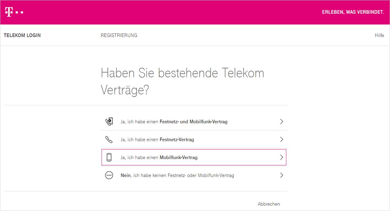 Login Registrierung Kundencenter Mobil | Telekom Hilfe
