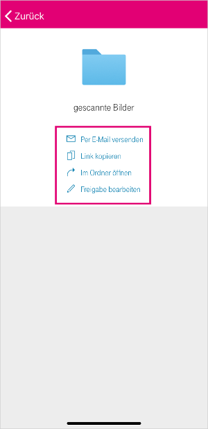 Freigabe aus der App versenden Freigabe aus der App versenden