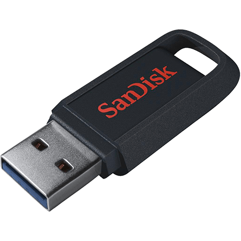 SanDisk Ultra Trek USB 3.0 Flash Drive Schwarz 99929171 vorne