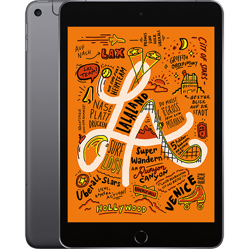 Apple iPad mini WiFi und Cellular Space Grau Vorne und Hinten