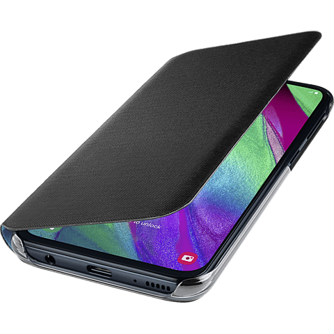 Samsung Wallet Cover Galaxy A40 - Schwarz 99929283 seitlich