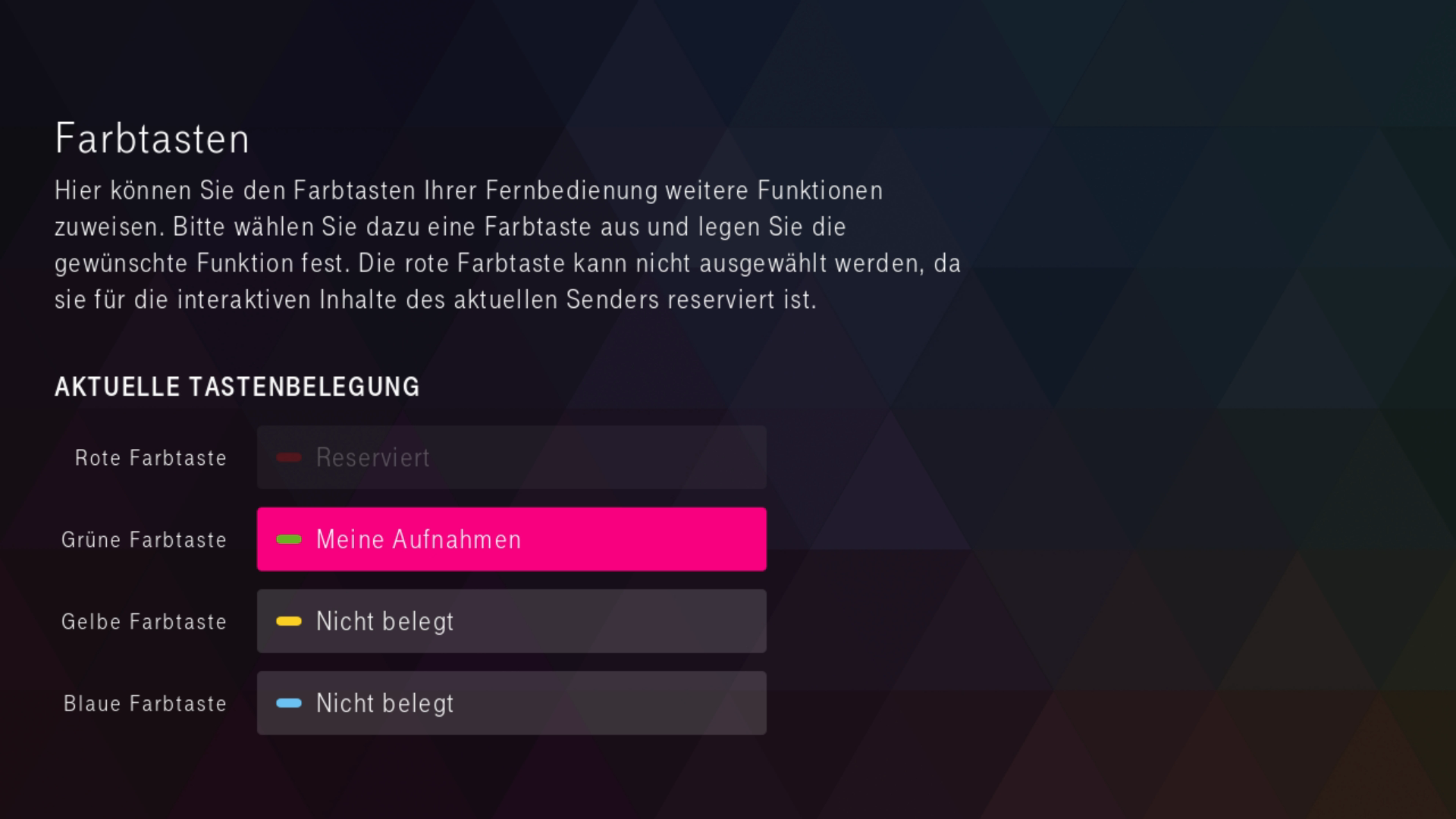 Magentatv Funktionen Fur Farbtasten Telekom Hilfe