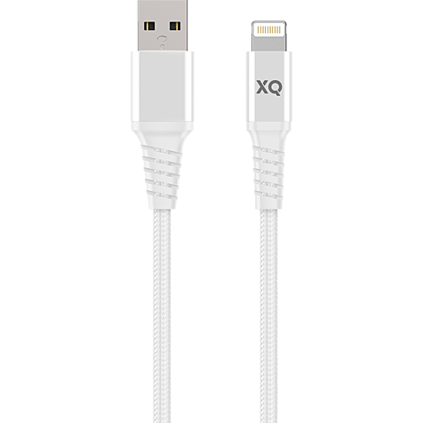 xqisit Lade- und Datenkabel Lightning Baumwolle mit USB-A - Weiß 99929842 hero