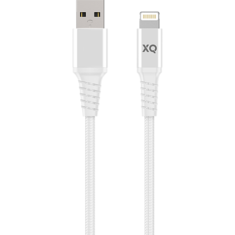 xqisit Lade- und Datenkabel Lightning Baumwolle mit USB-A - Weiß 99929842 vorne