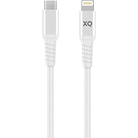 xqisit Lade- und Datenkabel Lightning Baumwolle mit USB-C - Weiß 99929843 vorne