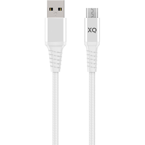 xqisit Lade- und Datenkabel Baumwolle - Micro-USB-Kabel mit USB-A - Weiß 99929841 vorne
