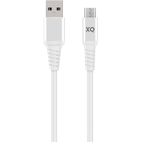 xqisit Lade- und Datenkabel Baumwolle - Micro-USB-Kabel mit USB-A - Weiß 99929841 hero