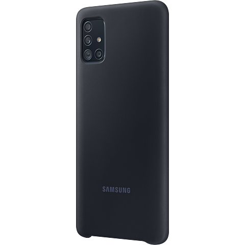 Samsung Silicon Cover Galaxy A51 - Schwarz 99930308 seitlich
