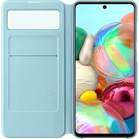 Samsung S-View Wallet Cover Galaxy A71 - Schwarz 99930311 seitlich