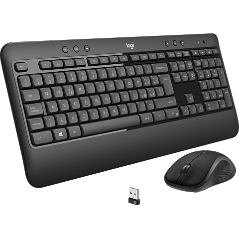 Logitech MK540 Advanced WirelessTastatur-Maus-Set - Schwarz 99930832 seitlich