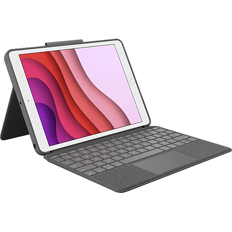 Logitech Combo Touch Schutzhülle Apple iPad (7. Generation) - Anthrazit 99930937 seitlich