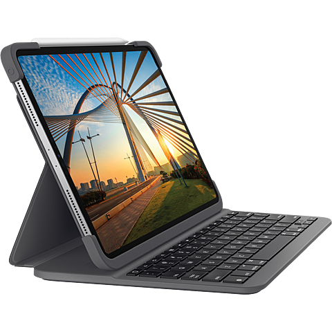 Logitech Slim Folio Apple 12,9 iPad Pro (4. Gen.) - Schwarz 99931231 vorne