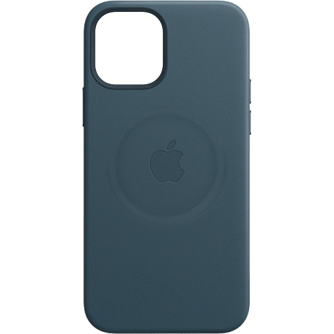 Apple Leder Case iPhone 12 / 12 Pro - Baltischblau 99931399 vorne