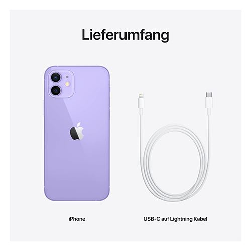 Apple iPhone 12 Violett Lieferumfang