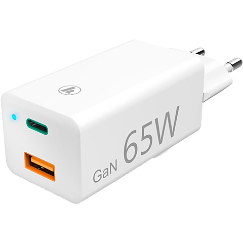 Hama 65W USB-C / USB-A GaN Ladegerät - Weiß 99931610 vorne