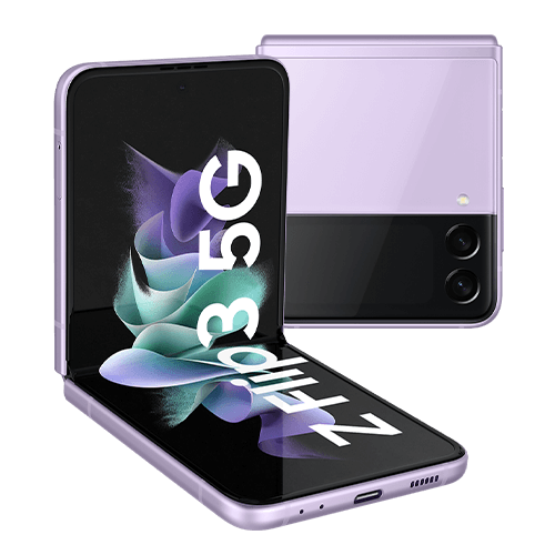 Samsung Galaxy Z Flip3 5G Lavender Vorne und Hinten