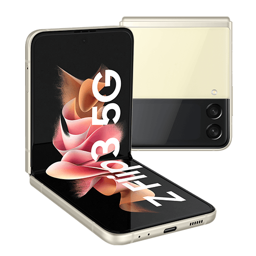 Samsung Galaxy Z Flip3 5G Cream Vorne und Hinten