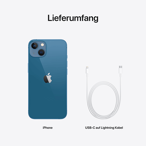 Apple iPhone 13 Blau Lieferumfang