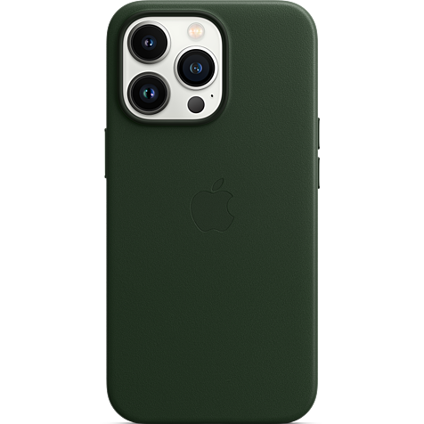 Apple Leder Case iPhone 13 Pro - Schwarzgrün 99932515 hero