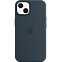 Apple Silikon Case iPhone 13 - Abyssblau 99932536 vorne thumb