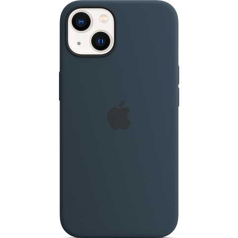 Apple Silikon Case iPhone 13 - Abyssblau 99932536 vorne