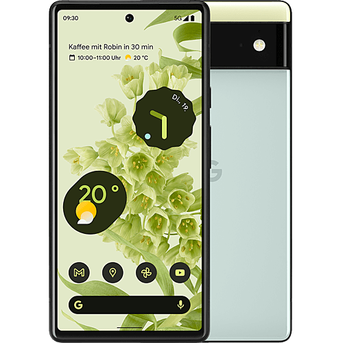 Google Pixel 6 Sorta Seafoam Vorne und Hinten