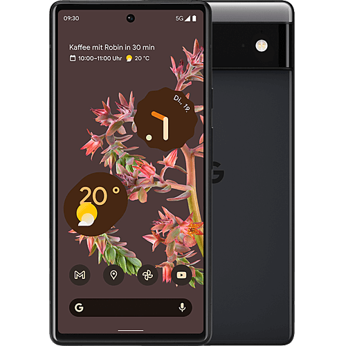 Google Pixel 6 Stormy Black Vorne und Hinten