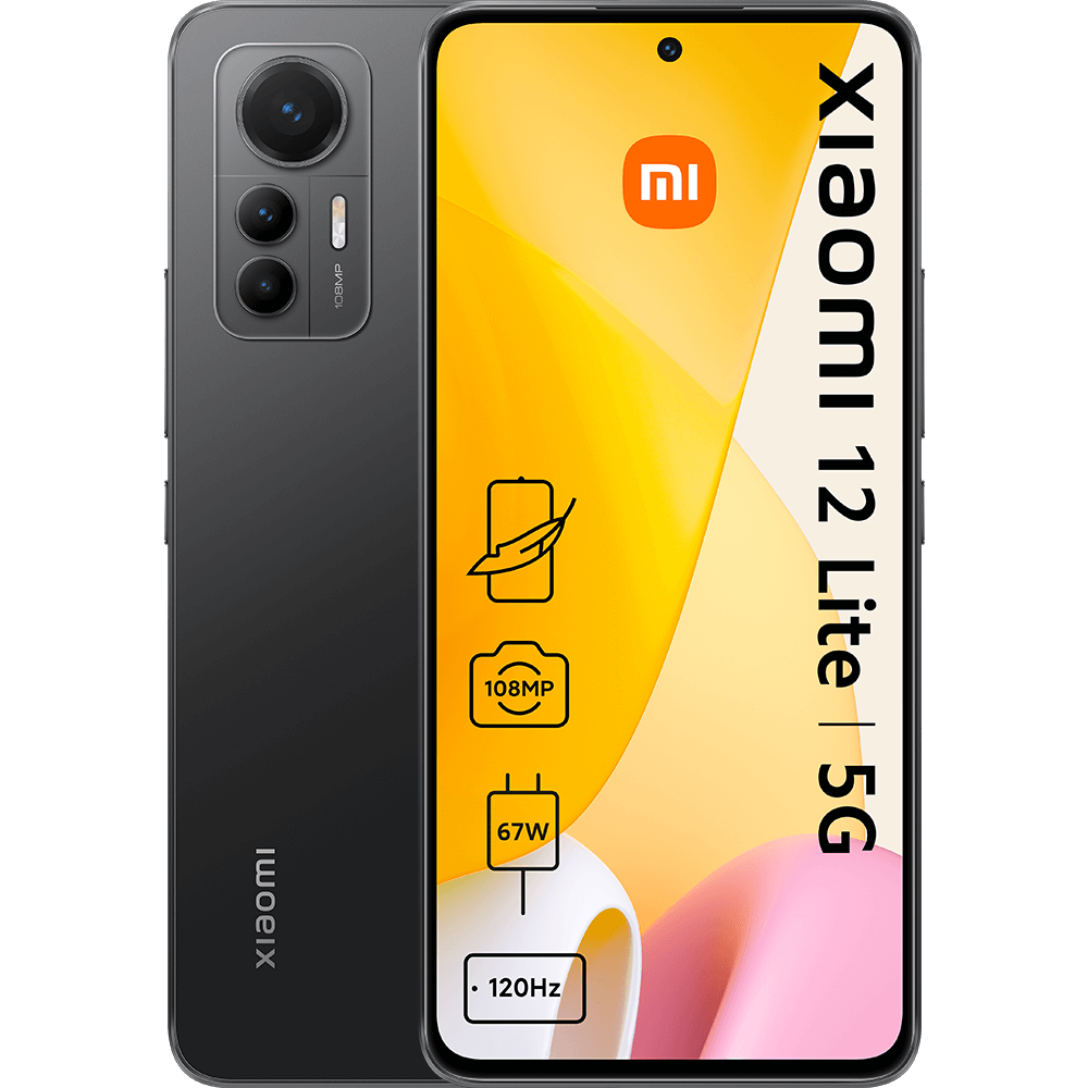 Xiaomi 12 Lite 5G Black - Vorne/Hinten