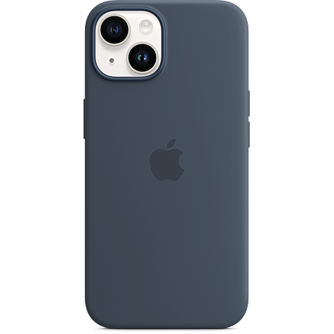 Apple Silikon Case iPhone 14 Plus - Sturmblau 99933841 vorne