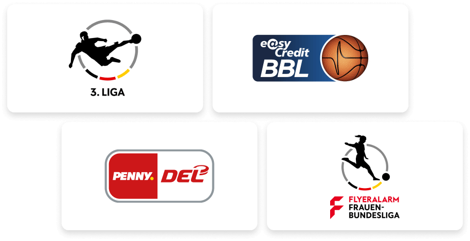 Logos 3. Liga, BBL, DEL, Frauen Bundesliga