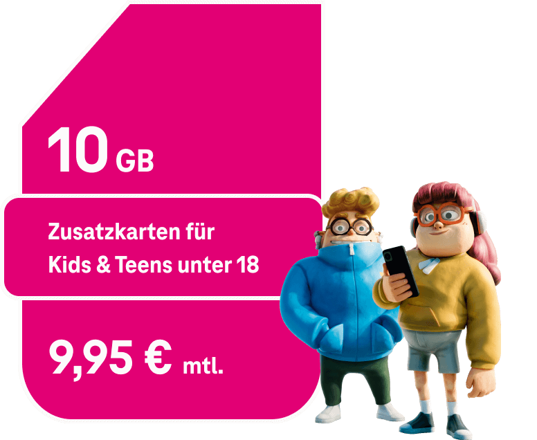 Partnerkarten der Telekom für Kids & Teens unter 18