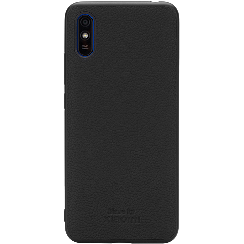 Xiaomi MfX Leder Cover Luca Redmi 9A 9AT - Schwarz 99933929 vorne