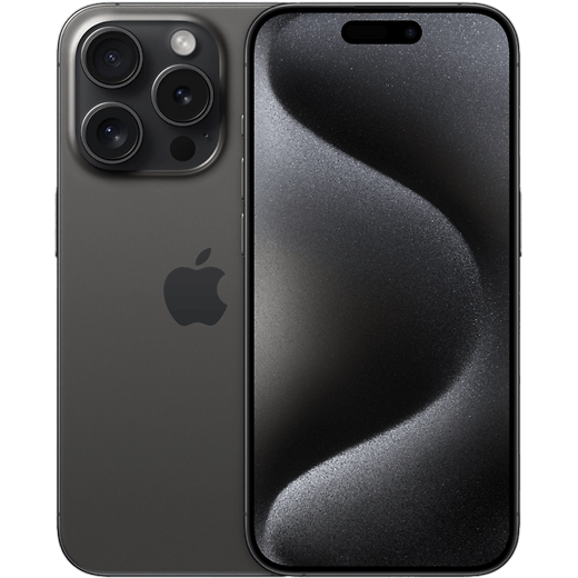 Apple iPhone 15 Pro Titan Schwarz - Vorne/Hinten