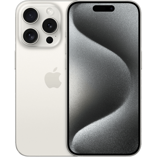 Apple iPhone 15 Pro Titan Weiß - Vorne/Hinten
