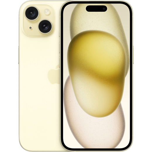 Apple iPhone 15 Gelb - Vorne/Hinten
