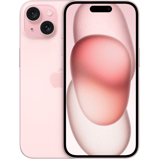 iPhone 15 in Pink von vorne und hinten