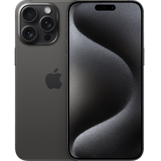 Apple iPhone 15 Pro Max Titan Schwarz - Vorne/Hinten