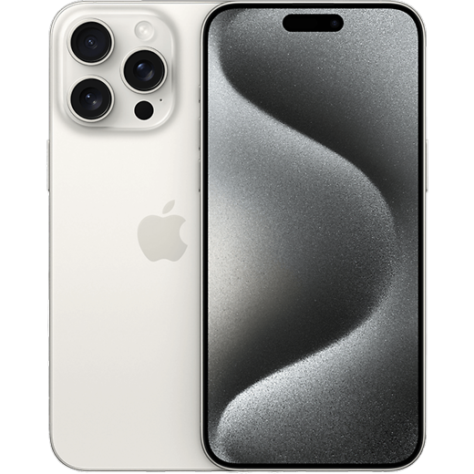 Apple iPhone 15 Pro Max Titan Weiß - Vorne/Hinten